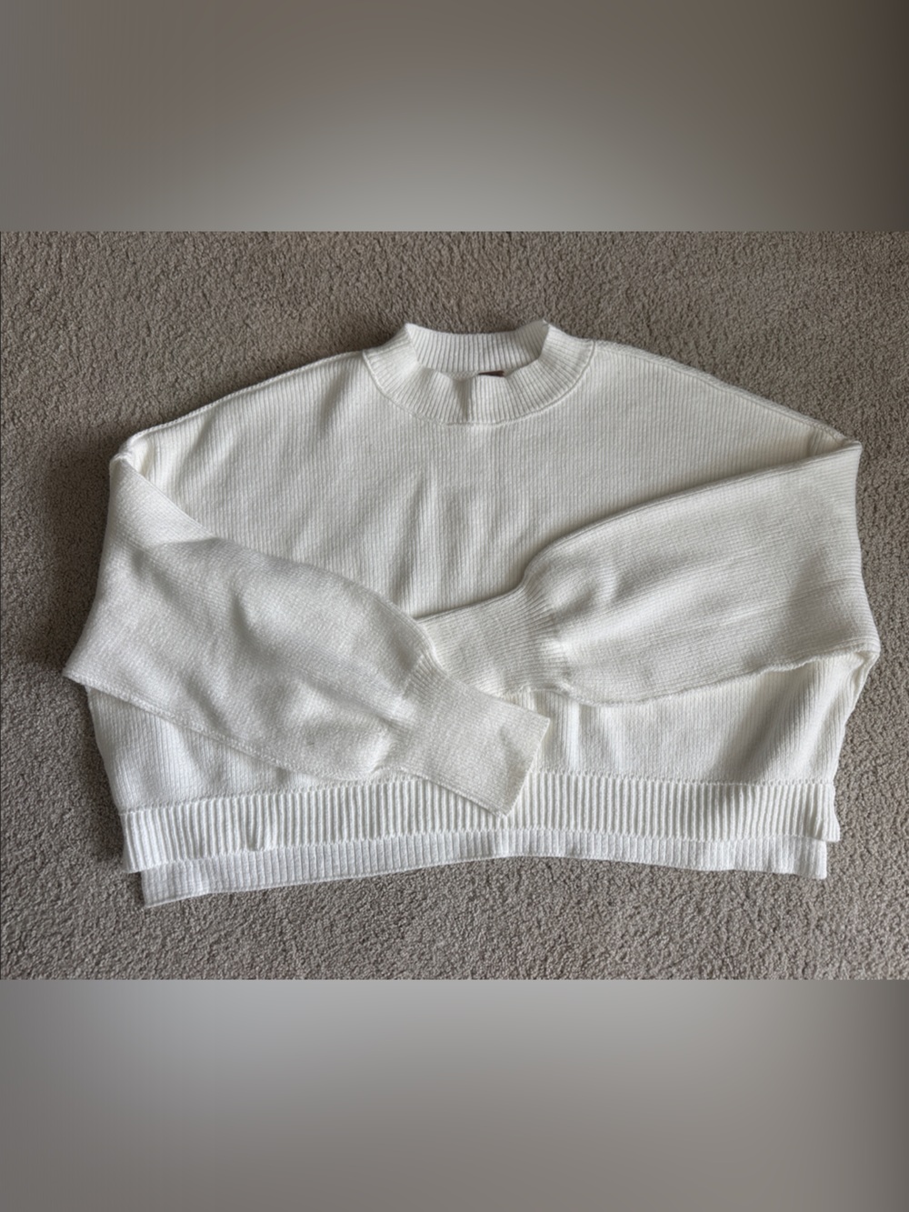 Free People Cropped Sweater White Large